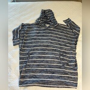 Stitch Fix Market and Spruce Navy/Cream Stripe Tunic with Hood. Size XXL.
